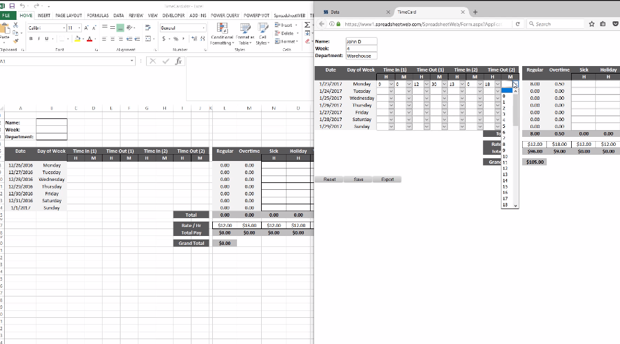 Time Card Applications and Workflow
