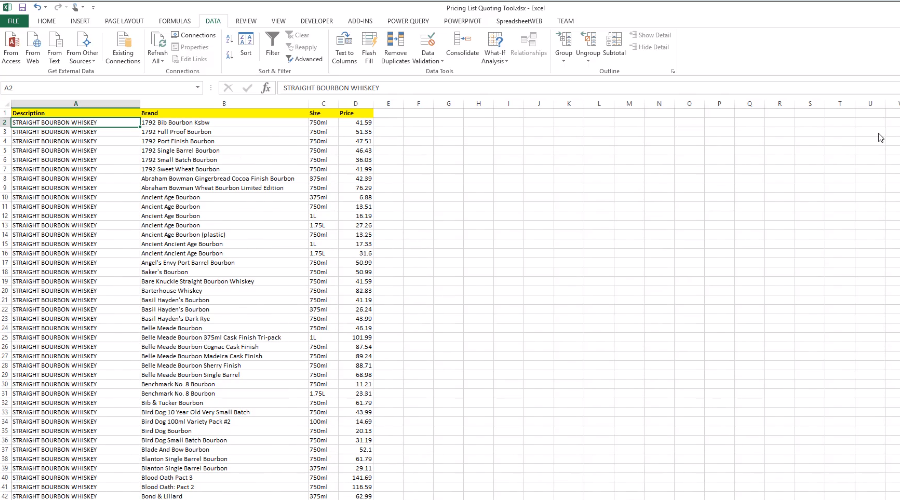 Transforming a Complex Pricing List into a Quoting Tool in Excel