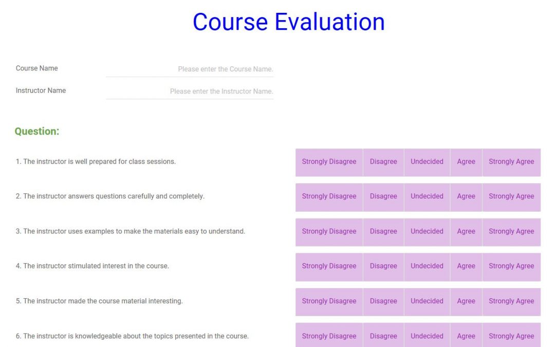 Course Evaluation Survey