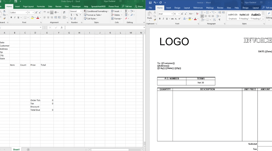 Create an App with SpreadsheetWeb: Order Entry